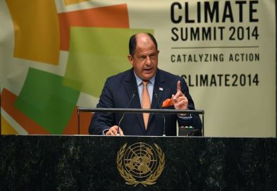 President Luis Guillermo Solis at the 2014 Climate Summit Photo provided by http://www.un.org/climatechange/summit/media/